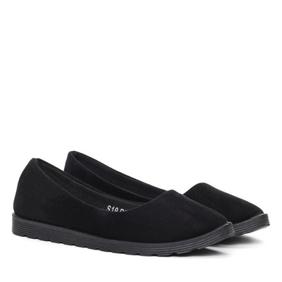 Czarne balerinki z eko zamszu Marianne- Obuwie