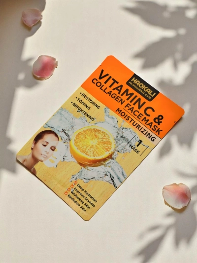 Haokali - Masca de față cu vitamină C și colagen - hidratează, luminează și tonifiază