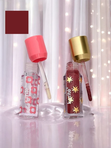 Fiercely Red 2in1 গ্লিটার লিপ গ্লস এন্ড ক্লিয়ার লিপ গ্লস