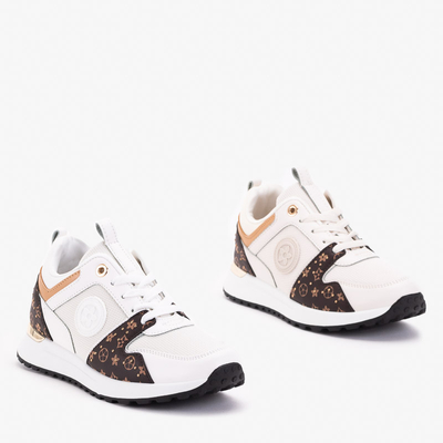 Pantofi sport de damă alb-negru pe pană Anubi - Încălțăminte