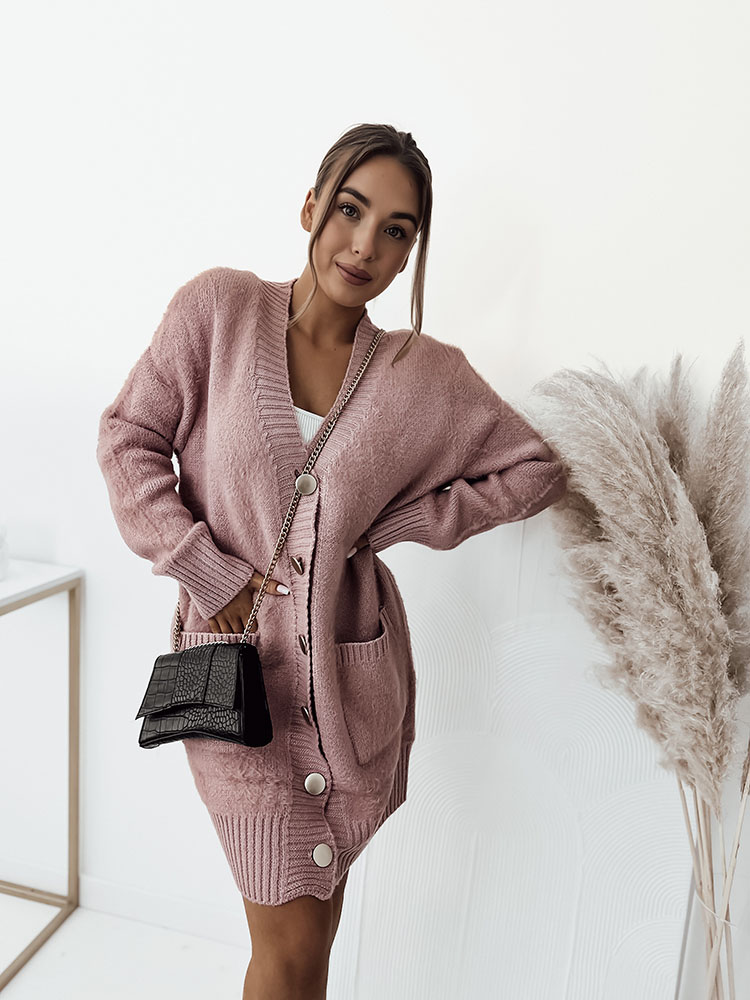 Royalfashion Pulover cu cuvertură pentru femei roz