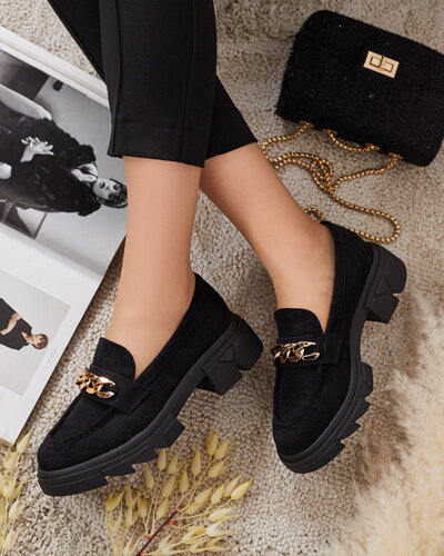 Royalfashion Mocasini din eco-suede cu ornament Zaffix