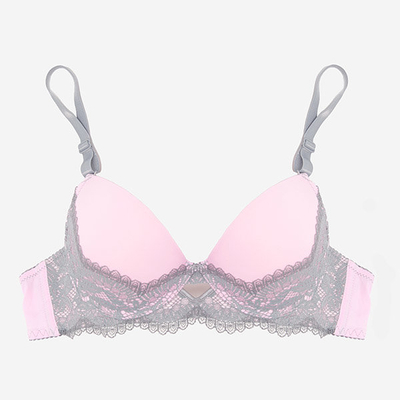 Sutien de dama gri si roz cu dantela - Lenjerie intima