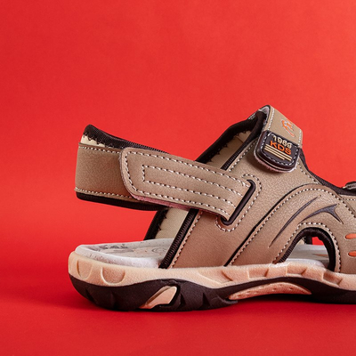Sandale bej pentru copii cu Velcro Roser - Pantofi