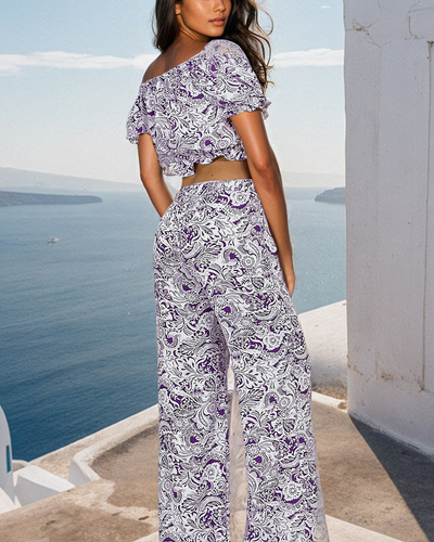 Royalfashion Set imprimat din două piese pentru femei