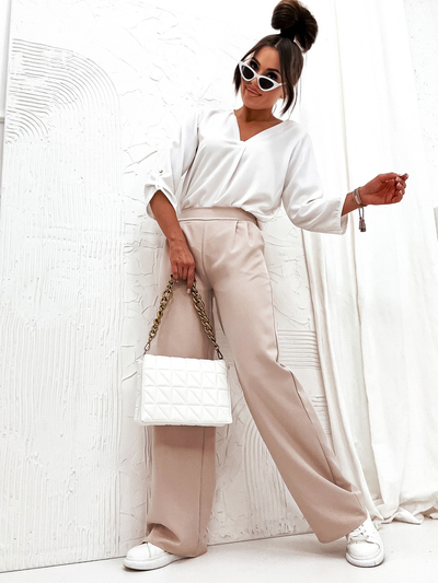 Royalfashion Pantaloni largi din țesătură pentru femei