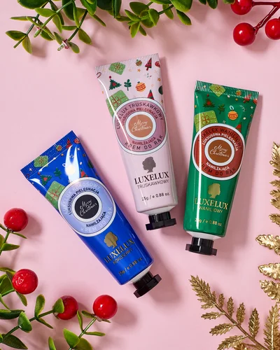 Set de creme de mâini Luxelux pentru Crăciun din seria esențelor botanice 25g
