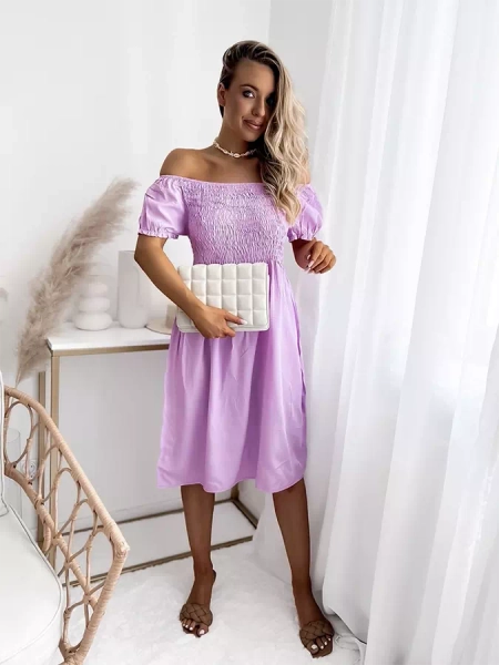 Rochie mini violet pentru femei a'la hiszpanka- Îmbrăcăminte