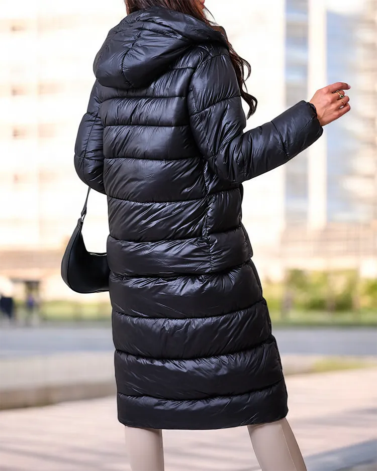 Royalfashion Jachetă de iarnă neagră pentru femei