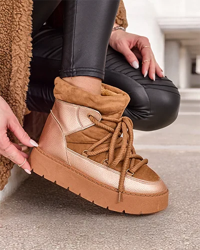 Cizme de zăpadă pentru femei cu șireturi Royalfashion Iniuc