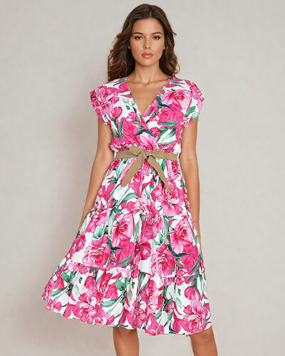 Royalfashion Rochie de damă midiw floral