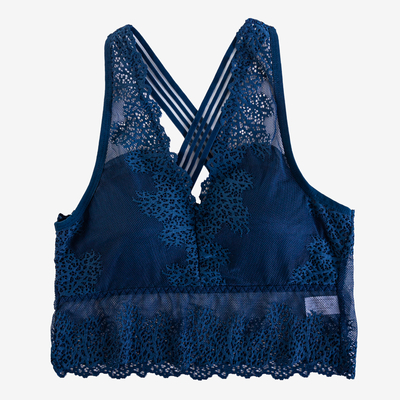 Sutien bralette din dantelă albastru - Lenjerie intimă