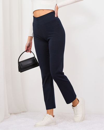 Royalfashion Pantaloni din stofă pentru femei, albastru marin