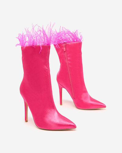 Royalfashion Fuchsia cizme cu pene de damă Wenelika