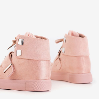 Adidași de damă roz, pe toc interior, cu toc Primidi-Shoes