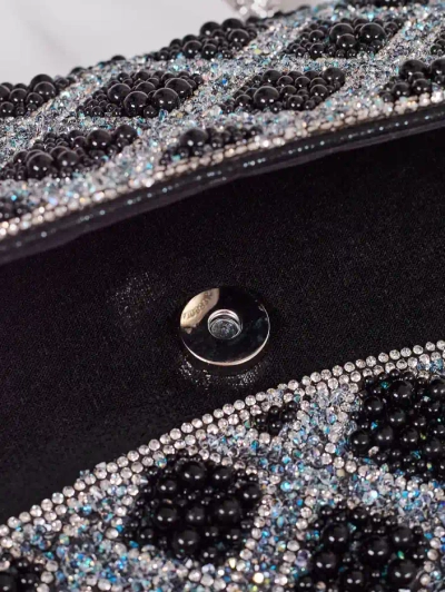 Royalfashion Mică geantă de mână pentru femei, împodobită cu zirconii și perle