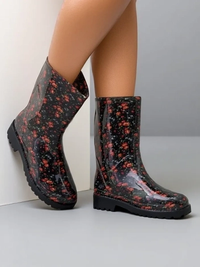 Botine înalte negre pentru femei cu cataramă Alecto- Footwear