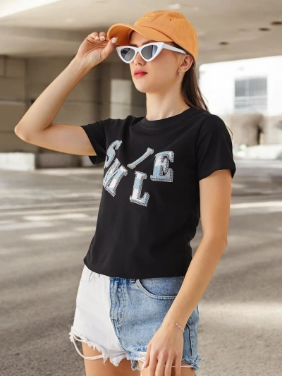 Bluza din bumbac pentru femei Royalfashion cu inscripția