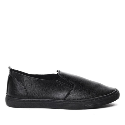 Czarne, klasyczne tenisówki slip on Frances- Obuwie