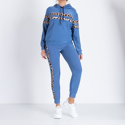 Trening pentru femei cu imprimeu leopard albastru - îmbrăcăminte