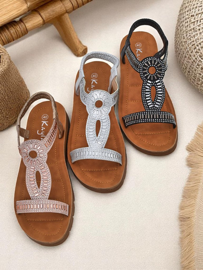 Royalfashion Sandale dama cu barete decorative Ava Shine