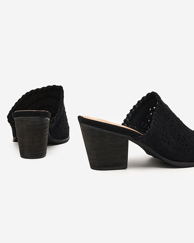 Pantofi de damă negri Aqarion cu toc înalt - Încălțăminte