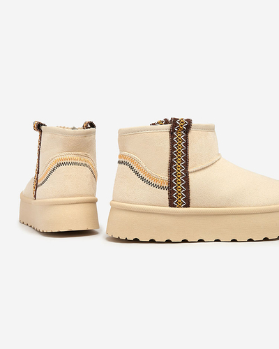 Royalfashion Cizme scurte pentru femei a'la cizme de zăpadă cu ornament Erititta