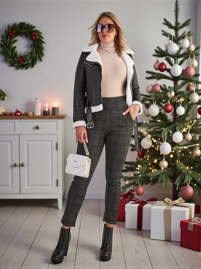 Royalfashion Pantaloni teggings călduroși pentru femei PLUS SIZE