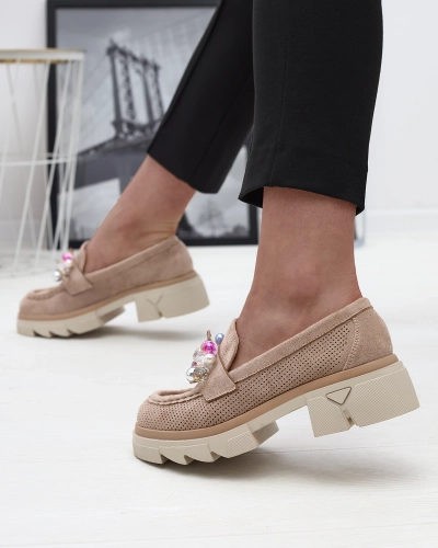 Mocasini de damă maro deschis de culoare maro deschis Peloga- Footwear