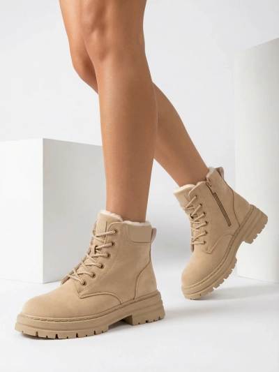 Royalfashion Cizme de vânătoare izolate pentru femei, maro deschis Radoras