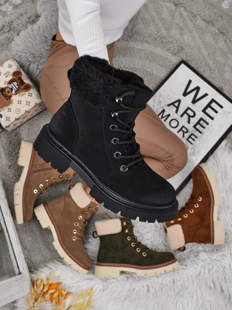 Botine traper de damă cu blană Tessara