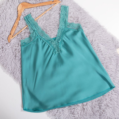 Bluză dantelă verde pentru femei - Îmbrăcăminte