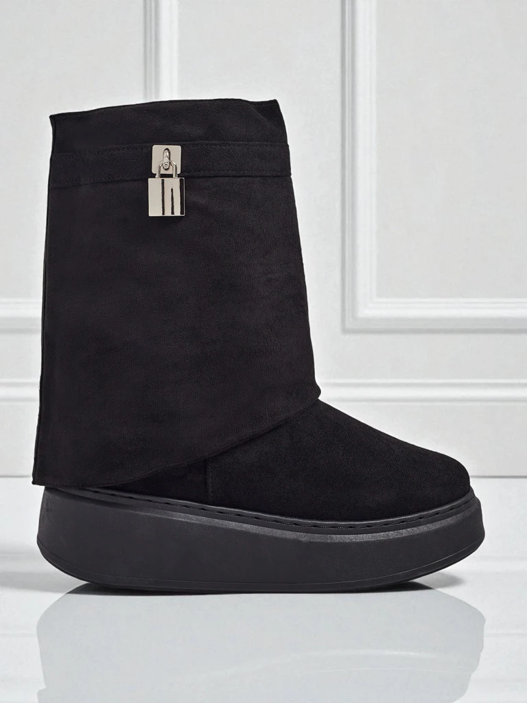 Cizme scurte tip snowboots pentru femei cu parte superioară detașabilă Elizze