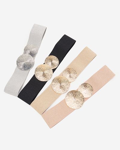 Curea de dama impletita elastica de culoarea camila - Accesorii