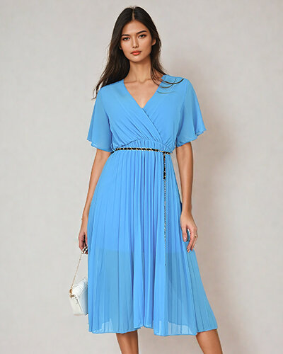 Royalfashion Rochie midi plisată pentru femei