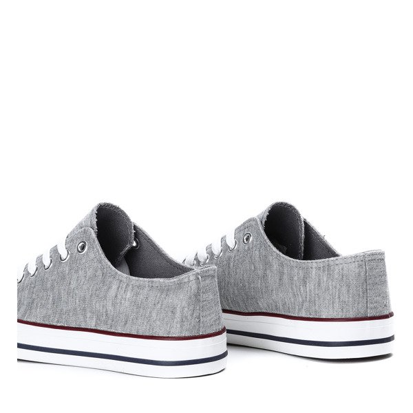 Szare trampki z materiału tkaninowego Greyana - Obuwie