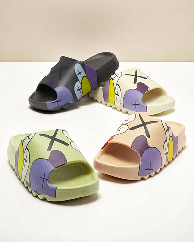 Sandale Dama Flora Crem Cauciuc Comode de Vară