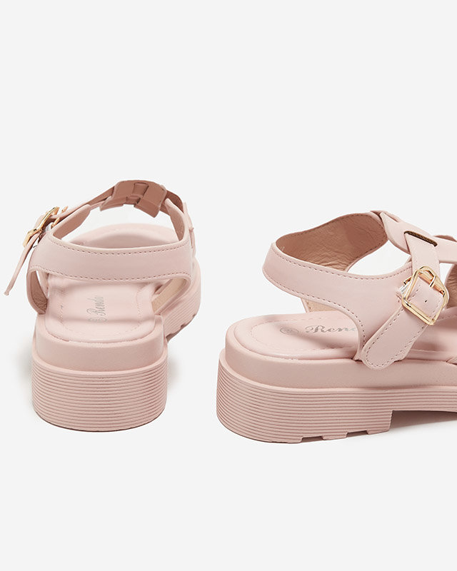 OUTLET Sandale de dama roz pe talpa mai groasa Gacino - Pantofi