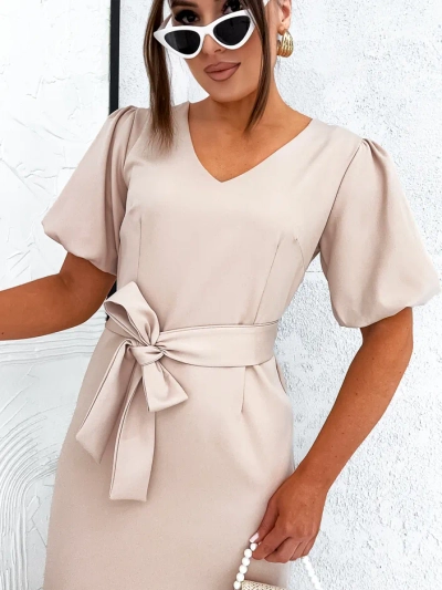 Rochie mini Royalfashion pentru femei cu mâneci bufante și decolteu în V