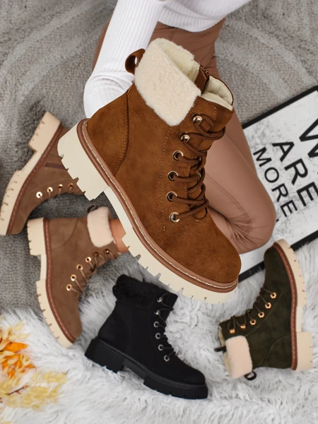 Botine traper de damă cu blană Tessara