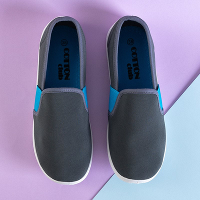 Adidași din stofă gri pentru femei, alunecați pe Molara - Încălțăminte