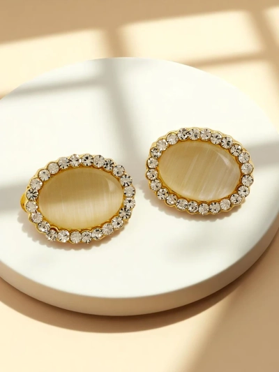 Royalfashion Cercei cu clips pentru femei, cu cristal și zirconiu