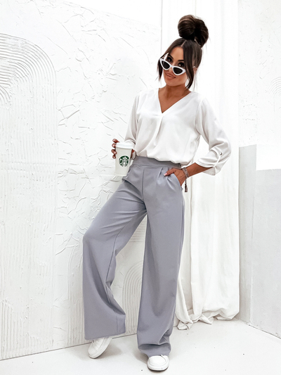 Royalfashion Pantaloni largi din țesătură pentru femei