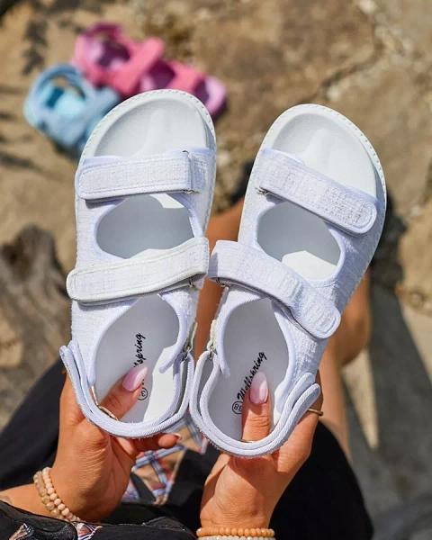 Sandale de damă din țesătură albă Desotty - Încălțăminte