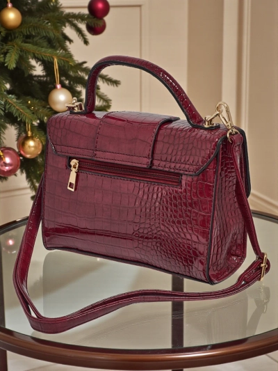 Geantă mică de damă Orlina, lăcuită, din piele ecologică