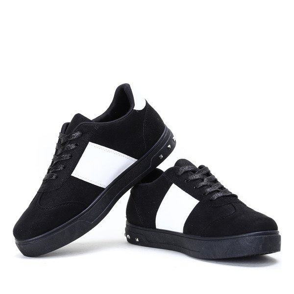 Czarno-białe, klasyczne tenisówki Chana- Obuwie