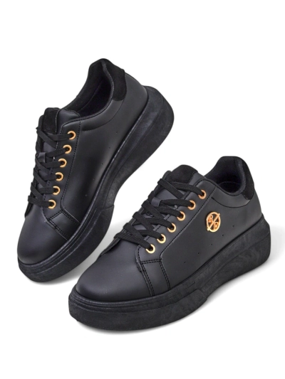 Sneakers femininu Erato Nero riba plataforma di skina ekolójiku 5cm