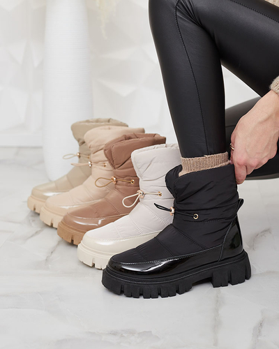 Royalfashion Cizme de zăpadă slip-on pentru femei de culoare maro deschis Sadella