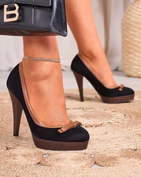 Pantofi cu toc înalt de damă negri Zistin- Footwear