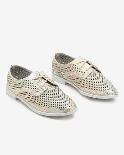 OUTLET Pantofi de dama verde deschis cu ajurata Kotniso - Incaltaminte